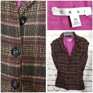 Cabi Plaid Tweed Vest